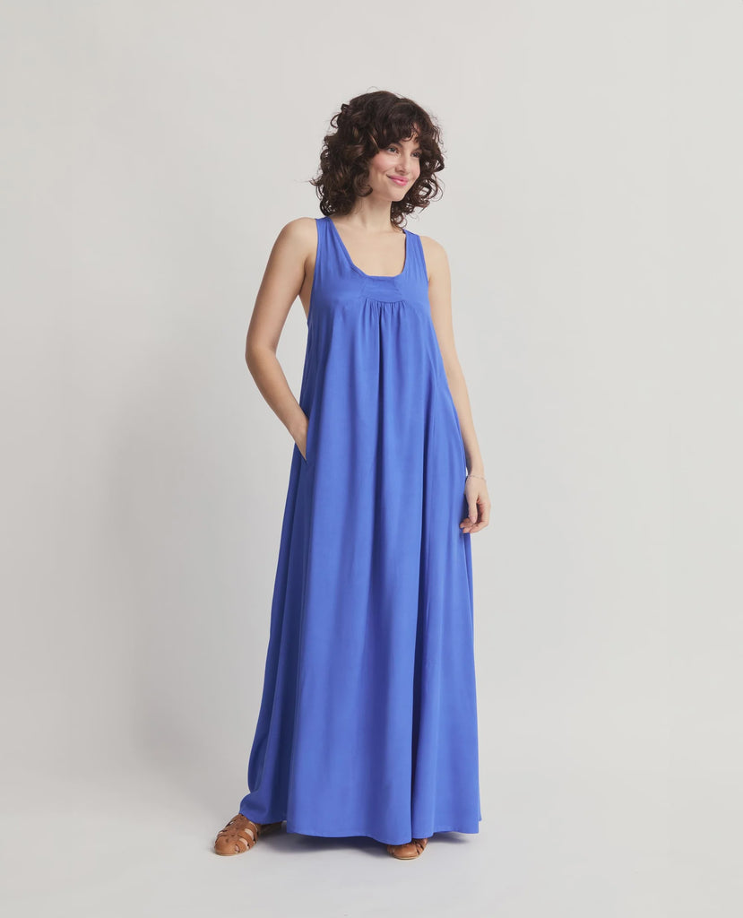 Faro Racerback Maxi Dress Azure Blue Mungo Jemima Clothing