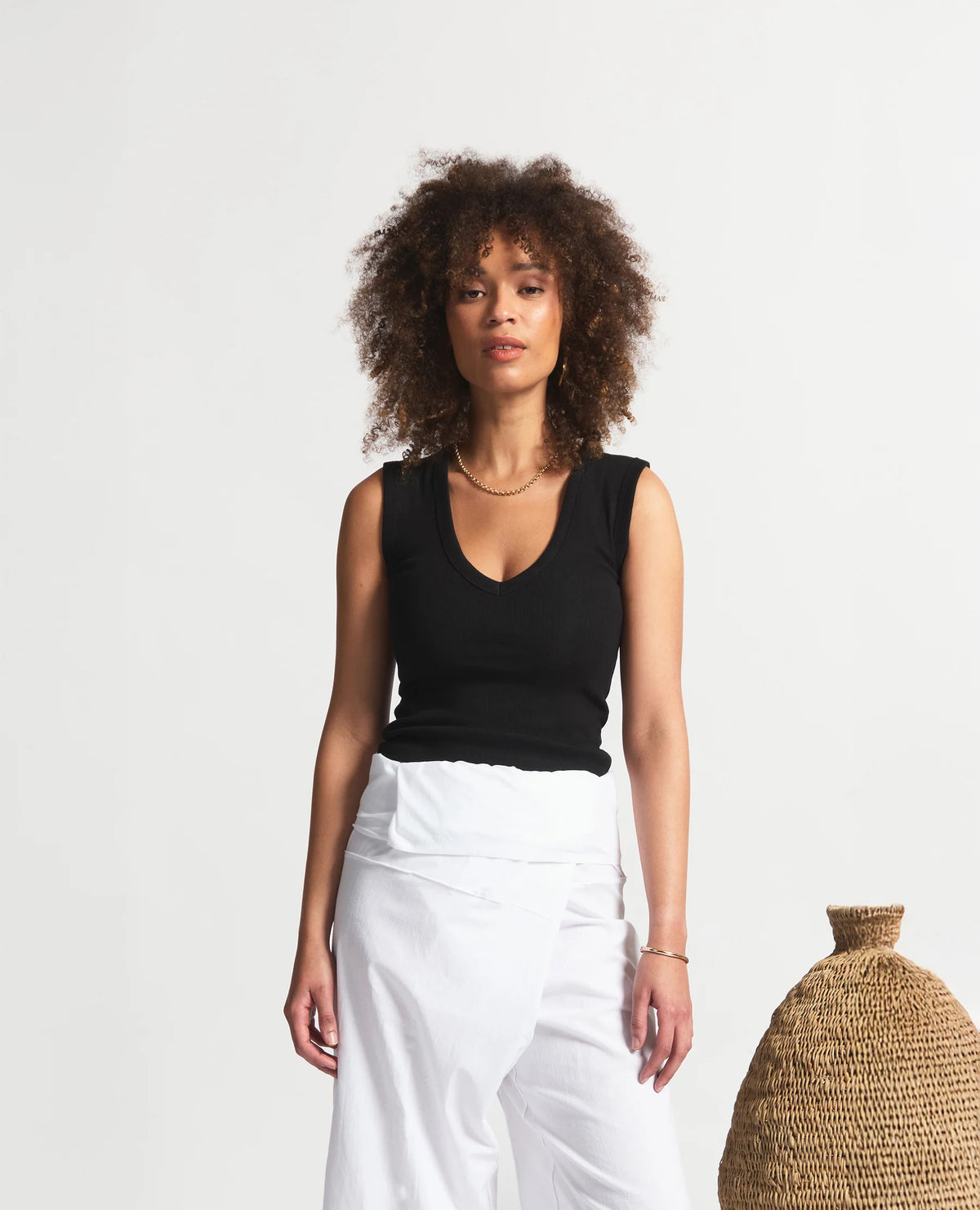 Alina Fitted V-Neck Vest