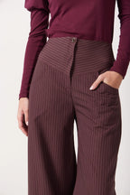 Sloan Barrel Leg Pants - Burgundy