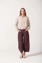 Sloan Barrel Leg Pants - Burgundy