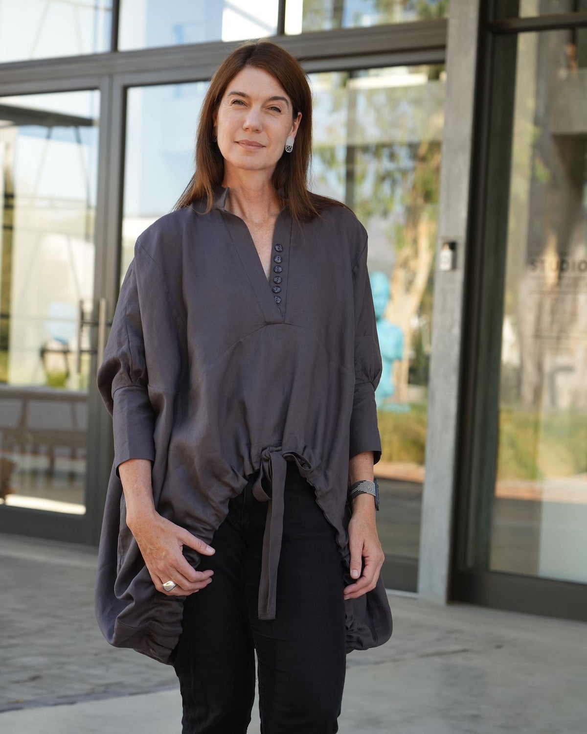 Nuri Short Kaftan - Black